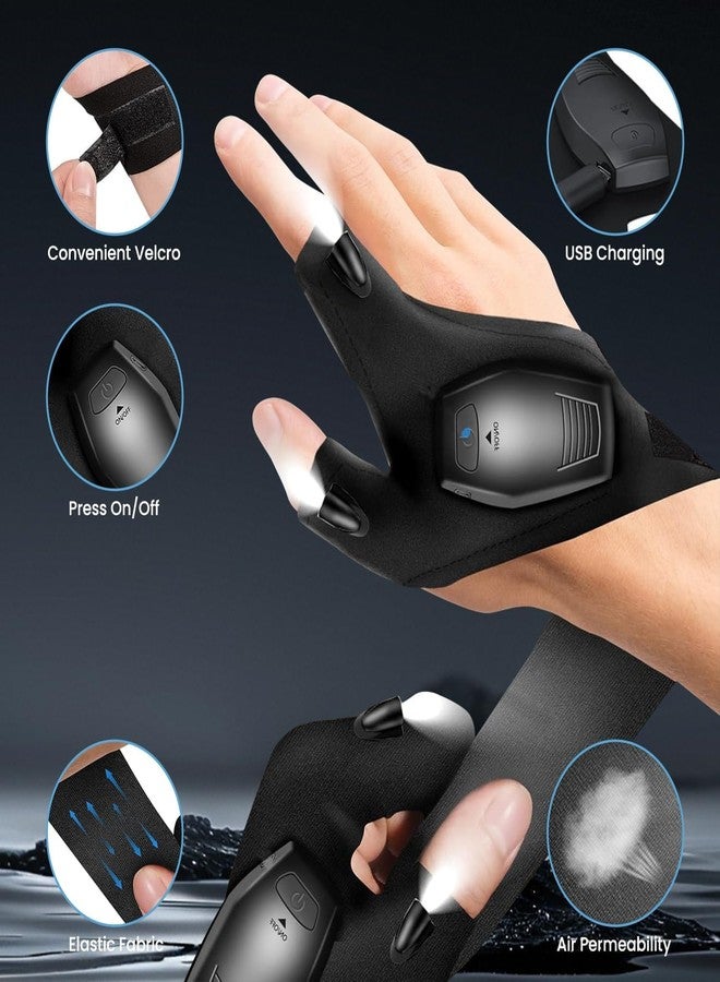 BIRDLINE LED Flashlight Gloves, USB Rechargable Flashlight Glove, Cool Camping Gadgets for Men & Women, Adjustable Flashlight Gloves for Fishing, Camping, Hiking, Cycling Best Unique Birthday Gifts - Image 3